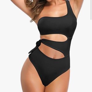 Black sexy one piece bathing suit